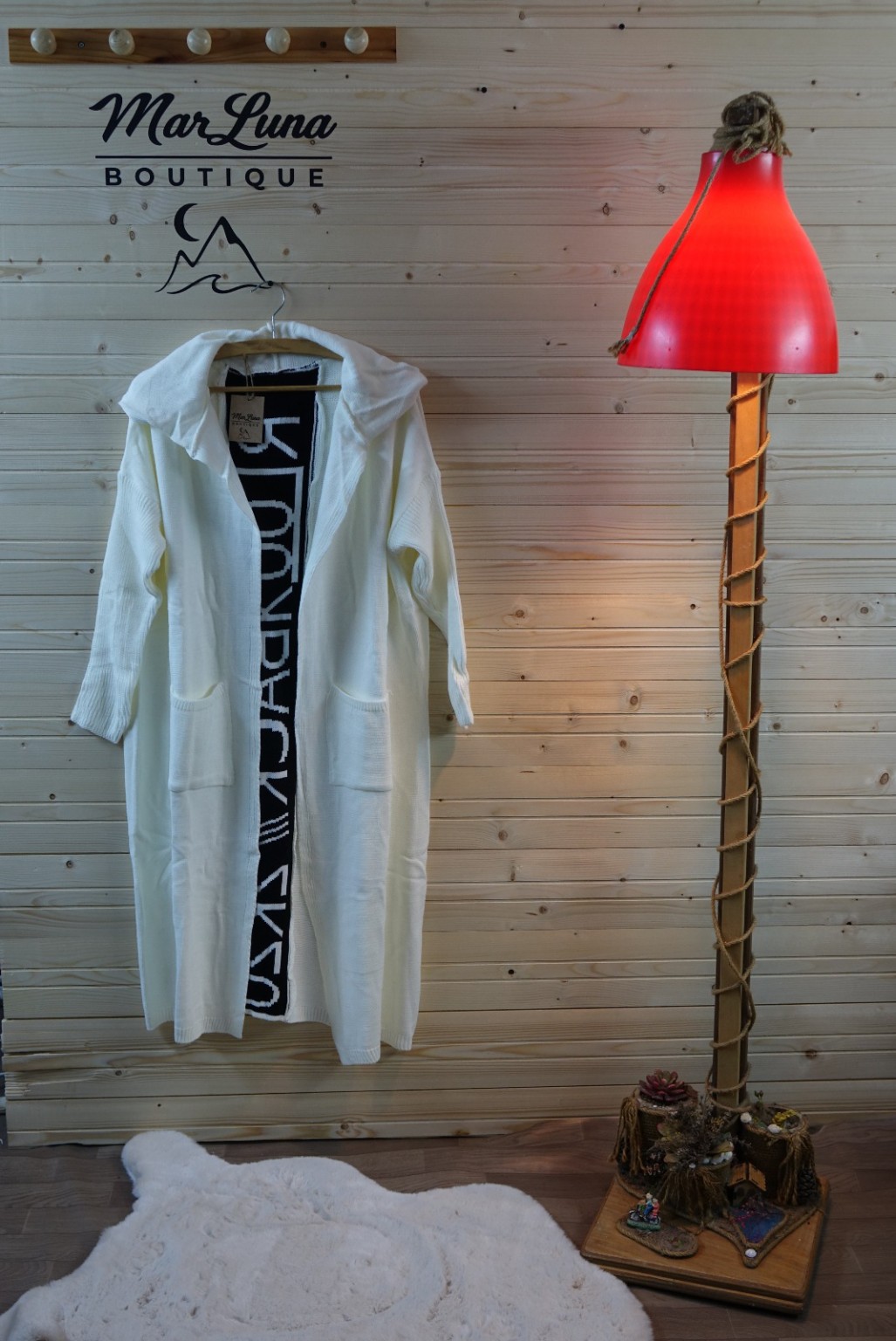 Kadın Beyaz Kapüşonlu Triko Hırka Uzun Oversize Yazlık Mevsimlik Hırka