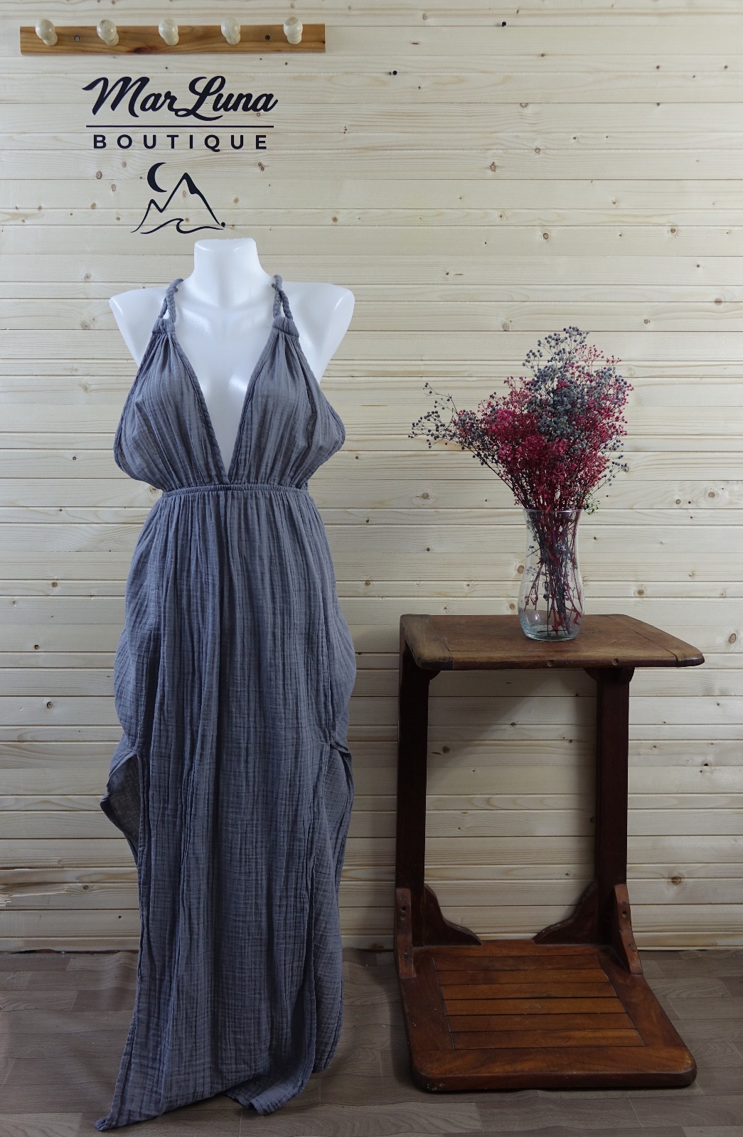 Doğal Dokulu Yazlık Maxi Elbise