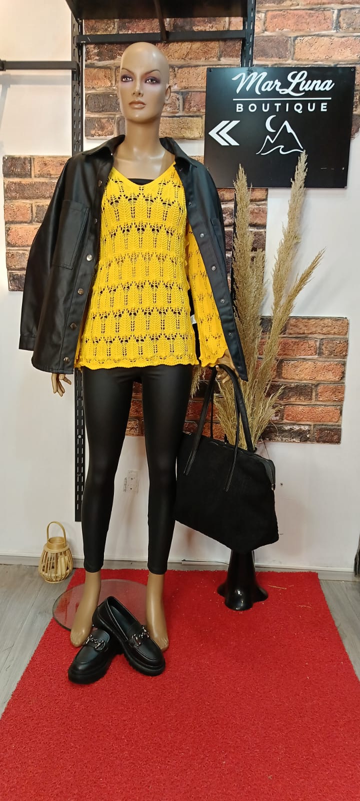 Sarı Ajurlu Triko Kadın Kazak | Canlı Renk, Hafif ve Rahat