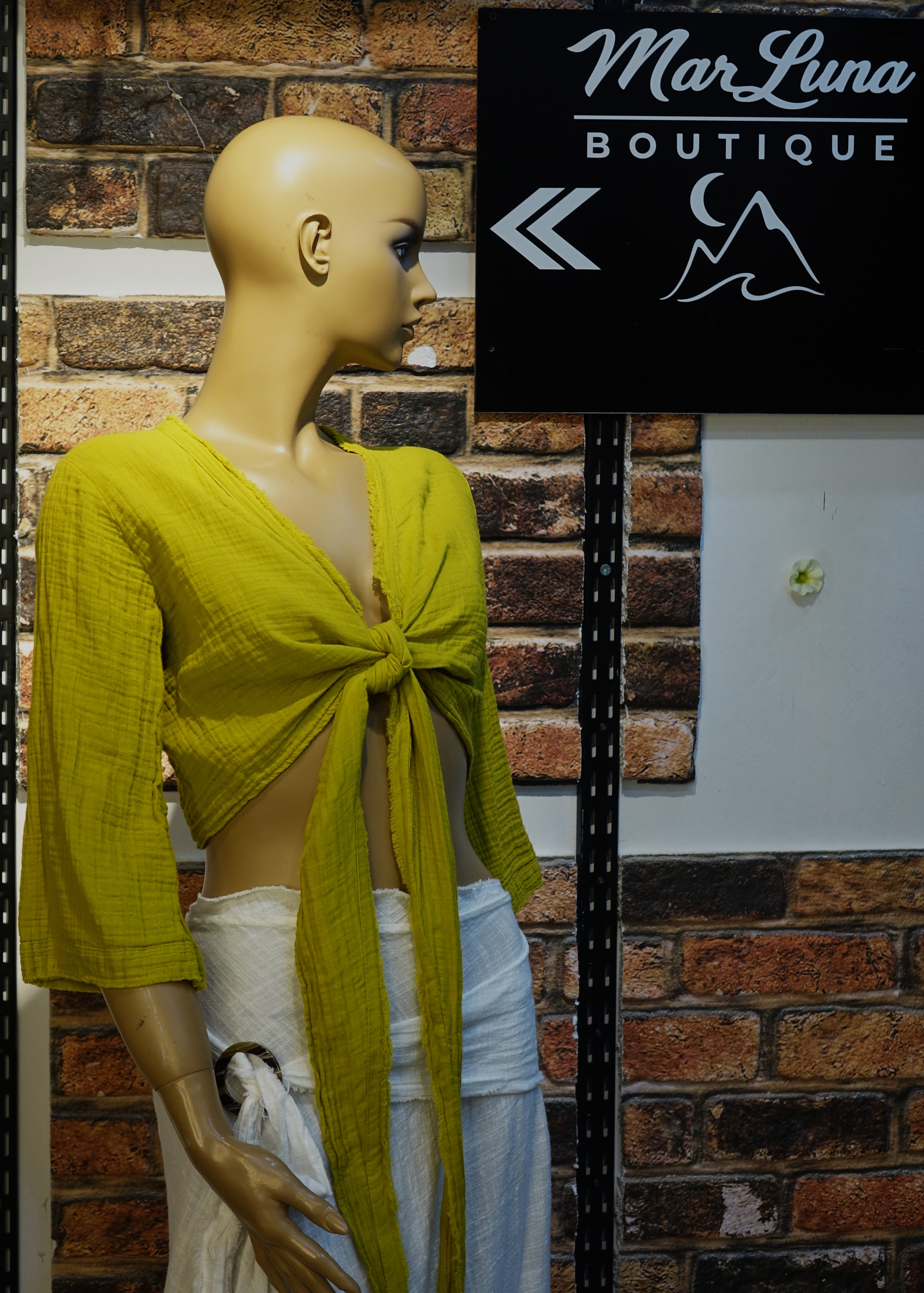 Yeşil Bağlamalı Kadın Crop Bluz – Bohem Yazlık Kadın Üst | MarLuna