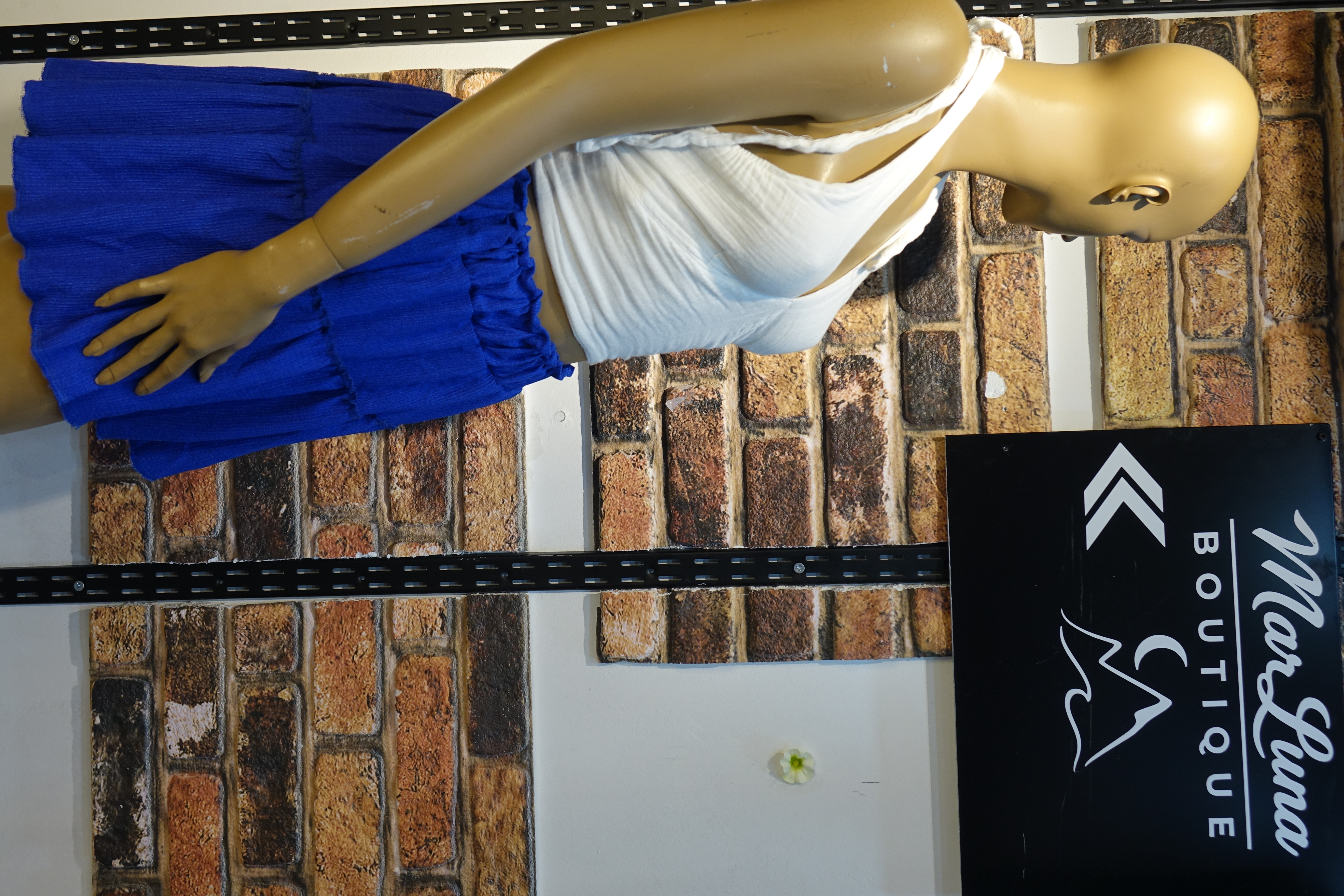 Saks Mavi Kat Kat Mini Şort Etek – Lastik Bel Yazlık Bohem Kadın Şort Etek | MarLuna