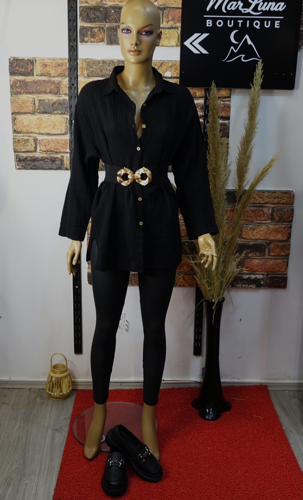 Yüksek Bel Deri Görünümlü Kadın Tayt | Toparlayıcı ve Şık