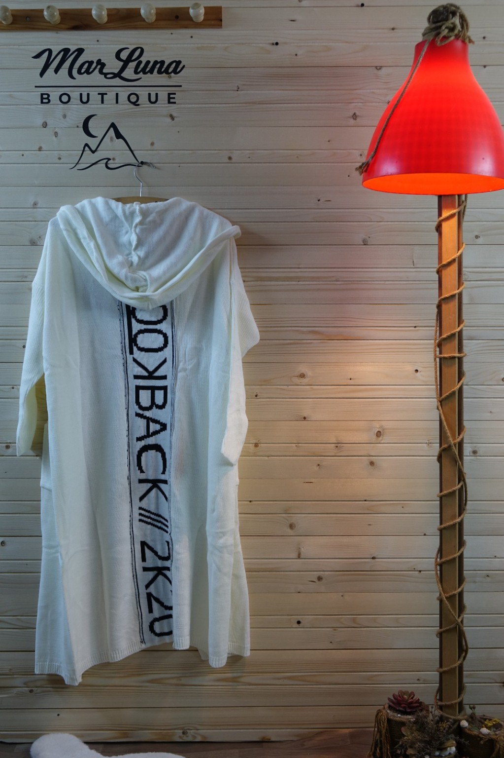 Kadın Beyaz Kapüşonlu Triko Hırka Uzun Oversize Yazlık Mevsimlik Hırka