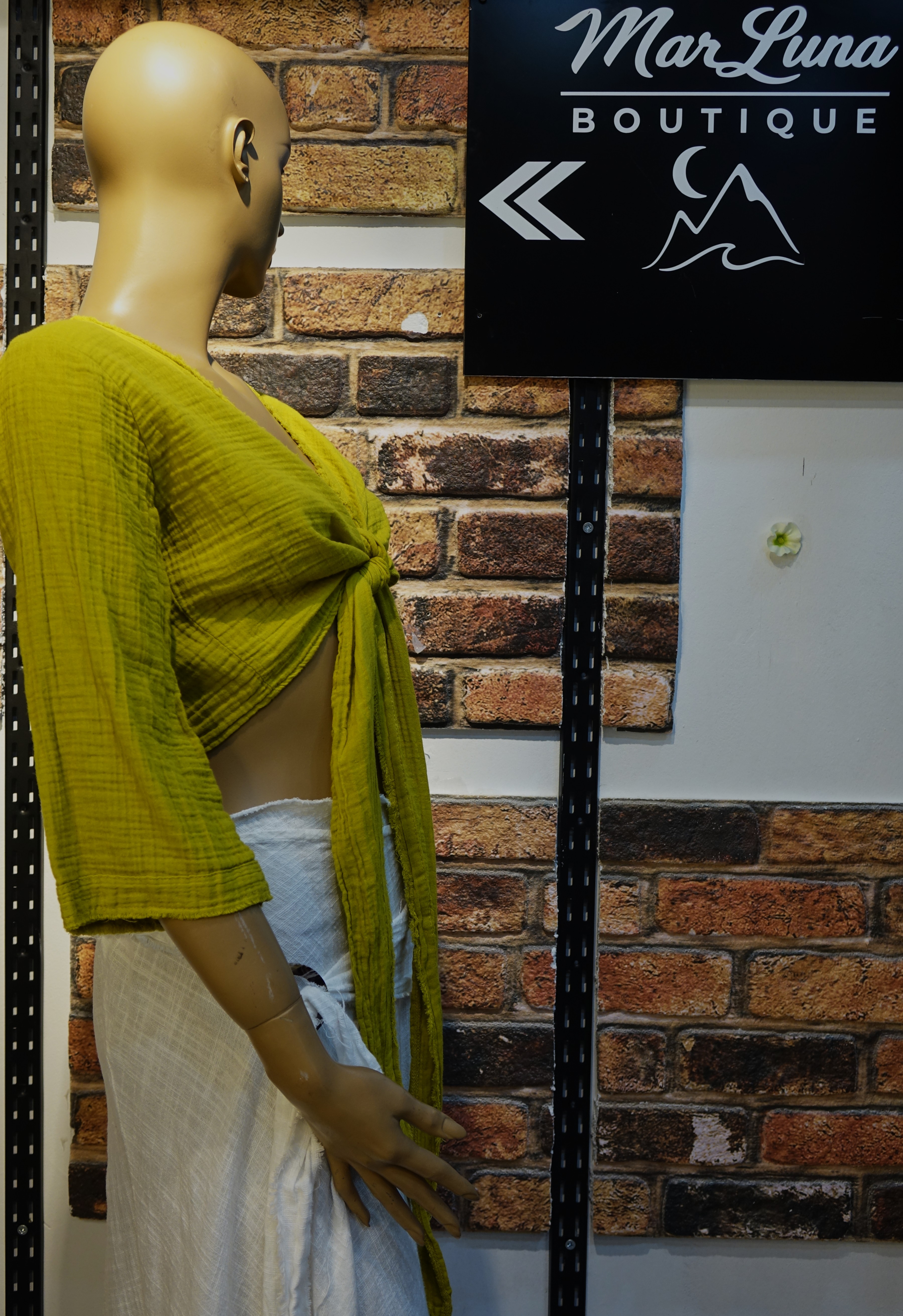 Yeşil Bağlamalı Kadın Crop Bluz – Bohem Yazlık Kadın Üst | MarLuna