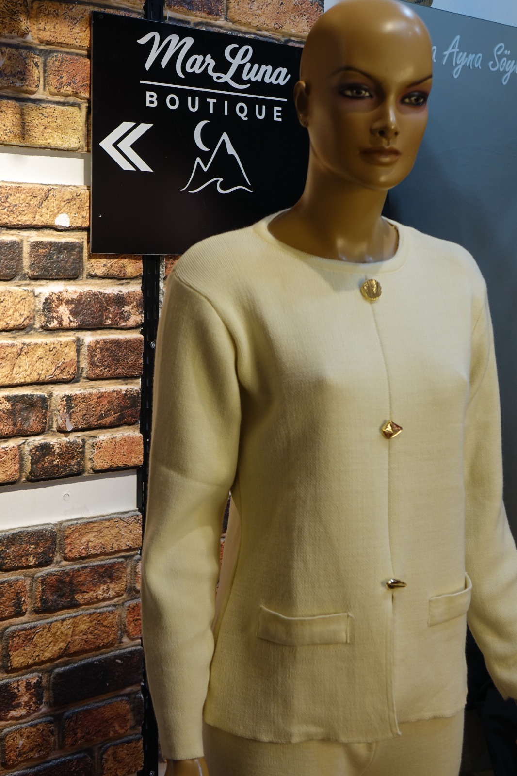 Ekru Kadın Ceket Pantolon Takım