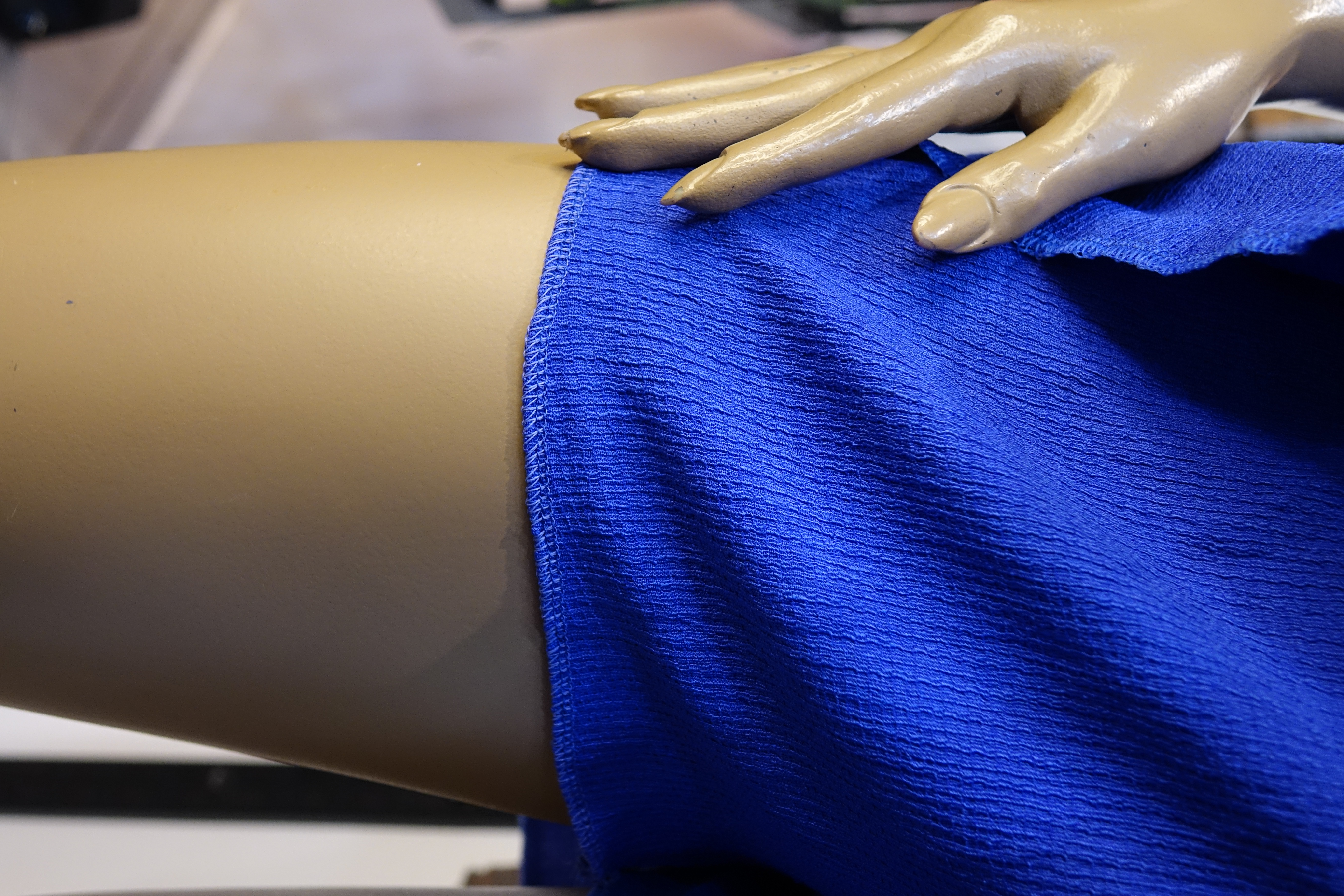 Saks Mavi Kat Kat Mini Şort Etek – Lastik Bel Yazlık Bohem Kadın Şort Etek | MarLuna