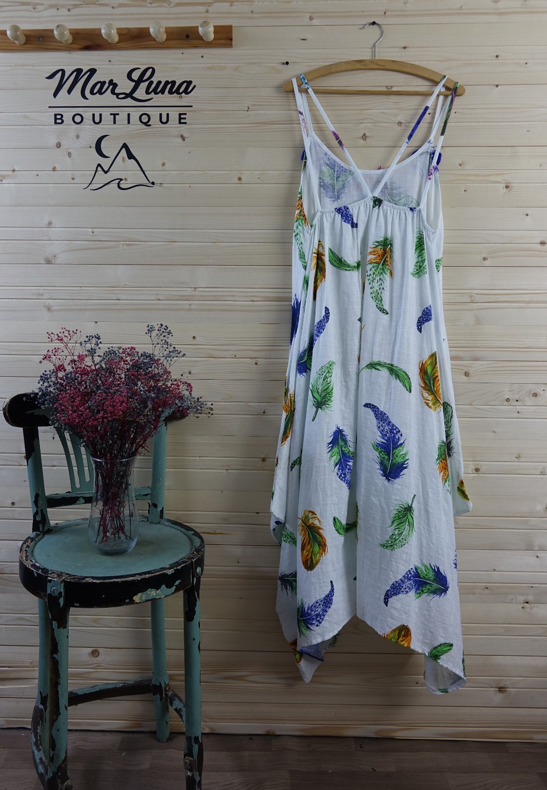 Ege Tüy Desenli Bohem Elbise