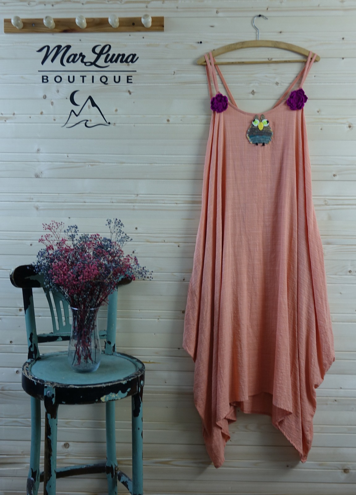 Mercan Baykuş Bohem Elbise