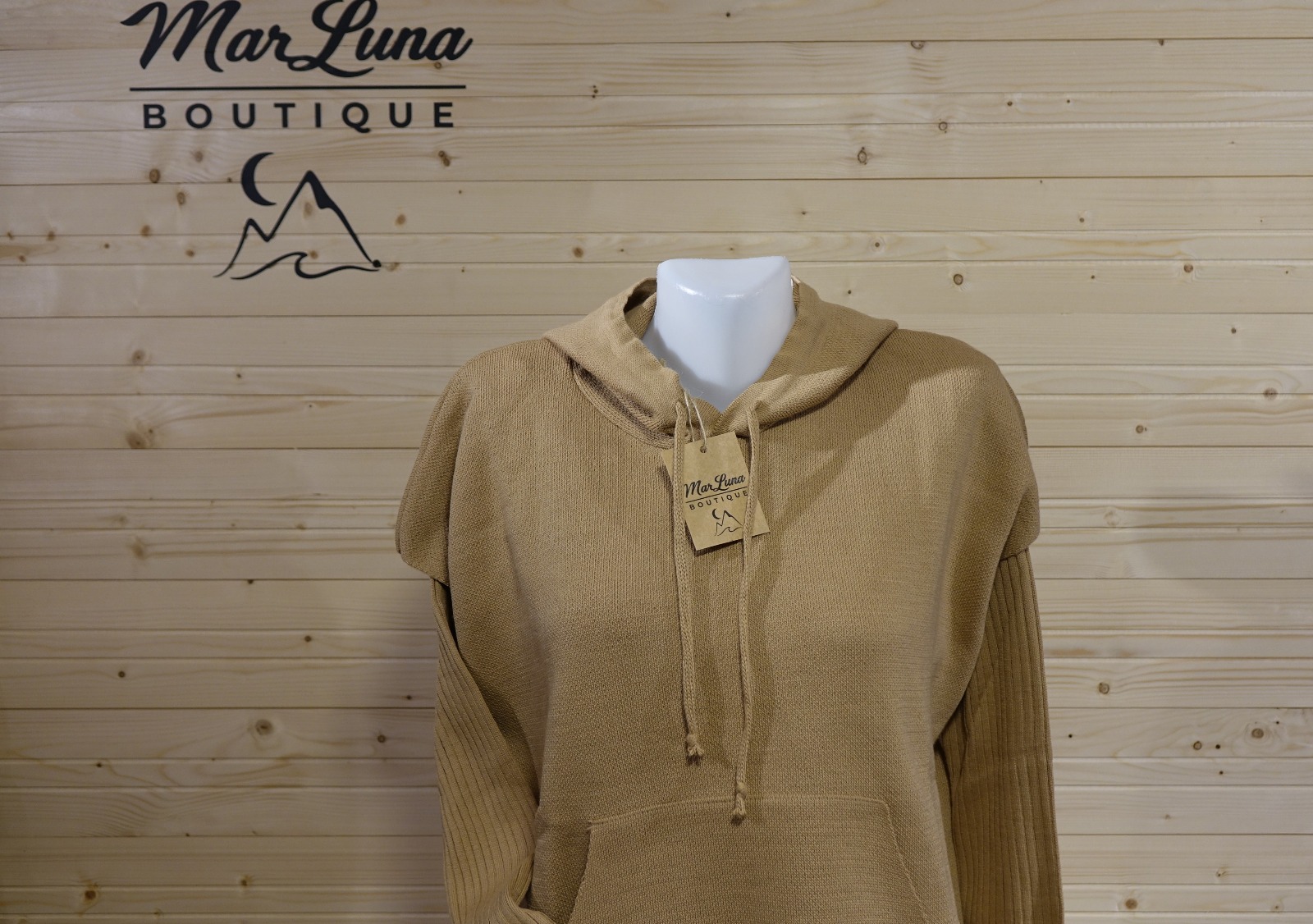 MarLuna Soft Touch Fit Rib Triko Maxi Elbise – Bej