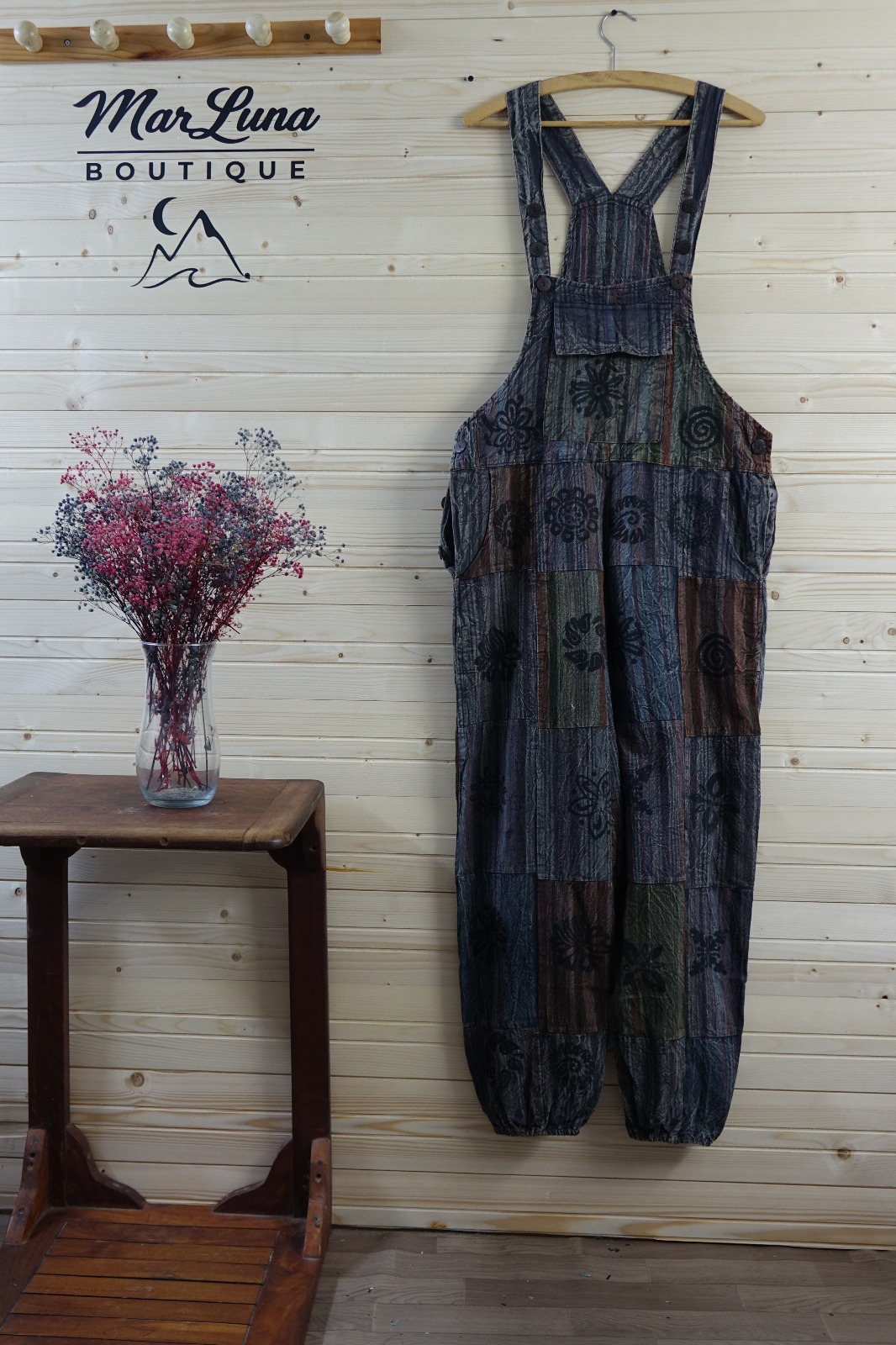 Bohem Patchwork Şalvar Tulum – Rahat Kesim Yazlık Kadın Tulum